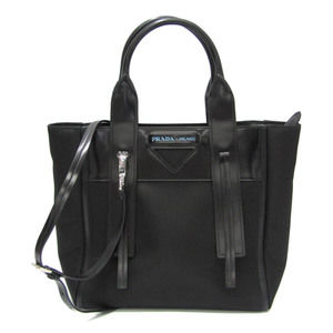 Prada Ouverture Nylon Handbag Shoulder Black